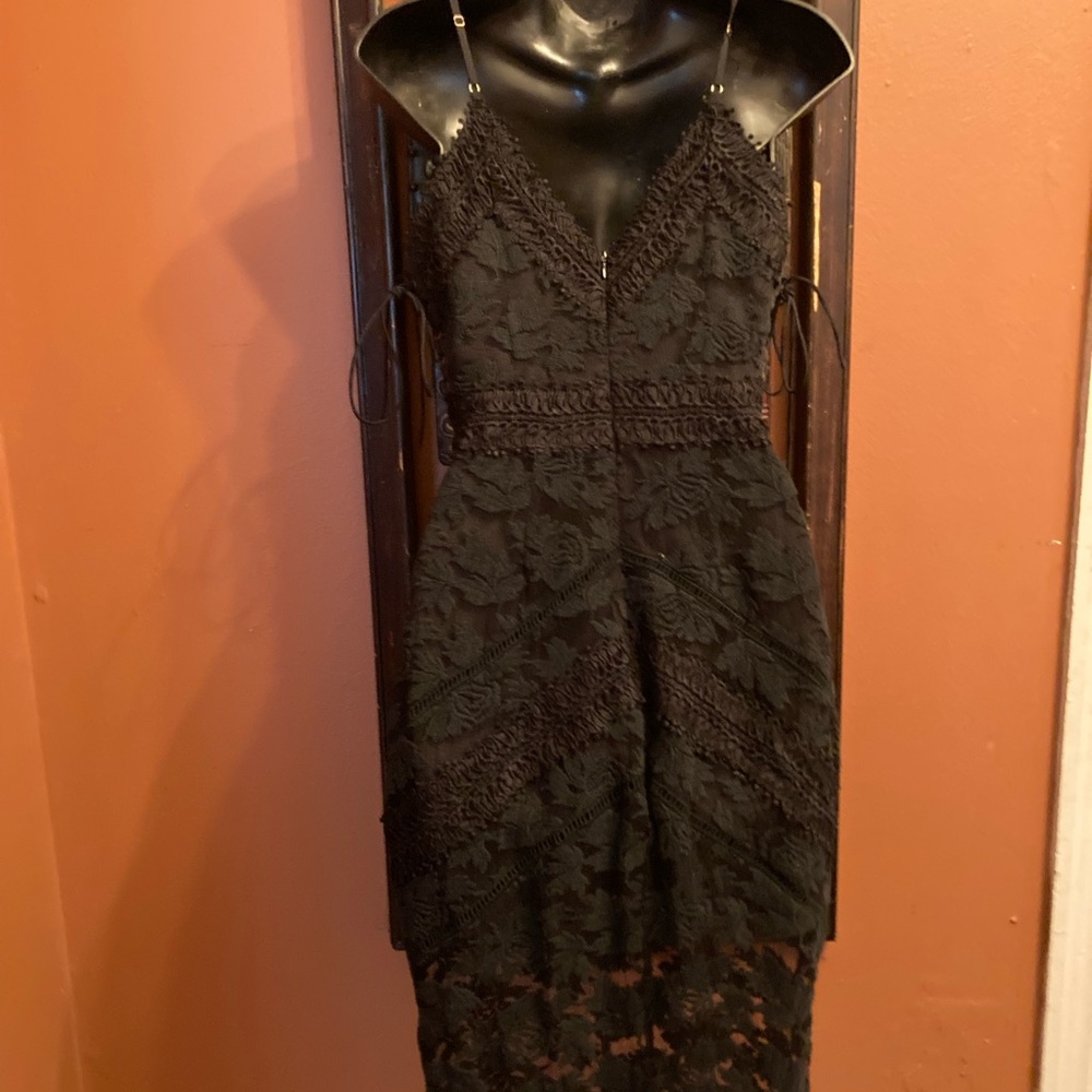 Adelyn Rae Drawstring Netted/Lace Dress - Picture 4 of 4